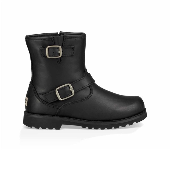 UGG Harwell Buckled Leather Boots for little girls - Picture 3 of 7